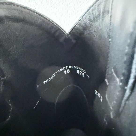 Lane Black Cowboy Boots Mens 10 D Square Toe Western Smooth Leather No Accents - Picture 9 of 11